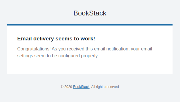 BookStack Test Email Example