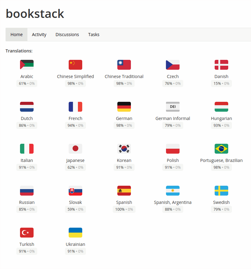 BookStack Translation Text Overrides