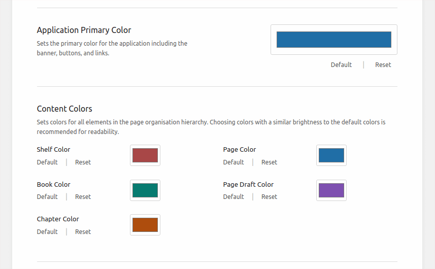 BookStack theme color customisation