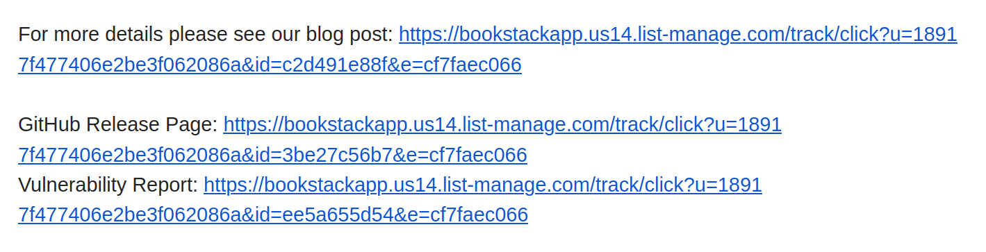 Mailchimp Tracked Links Example