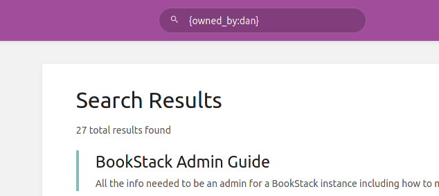 BookStack Owner Search Example View