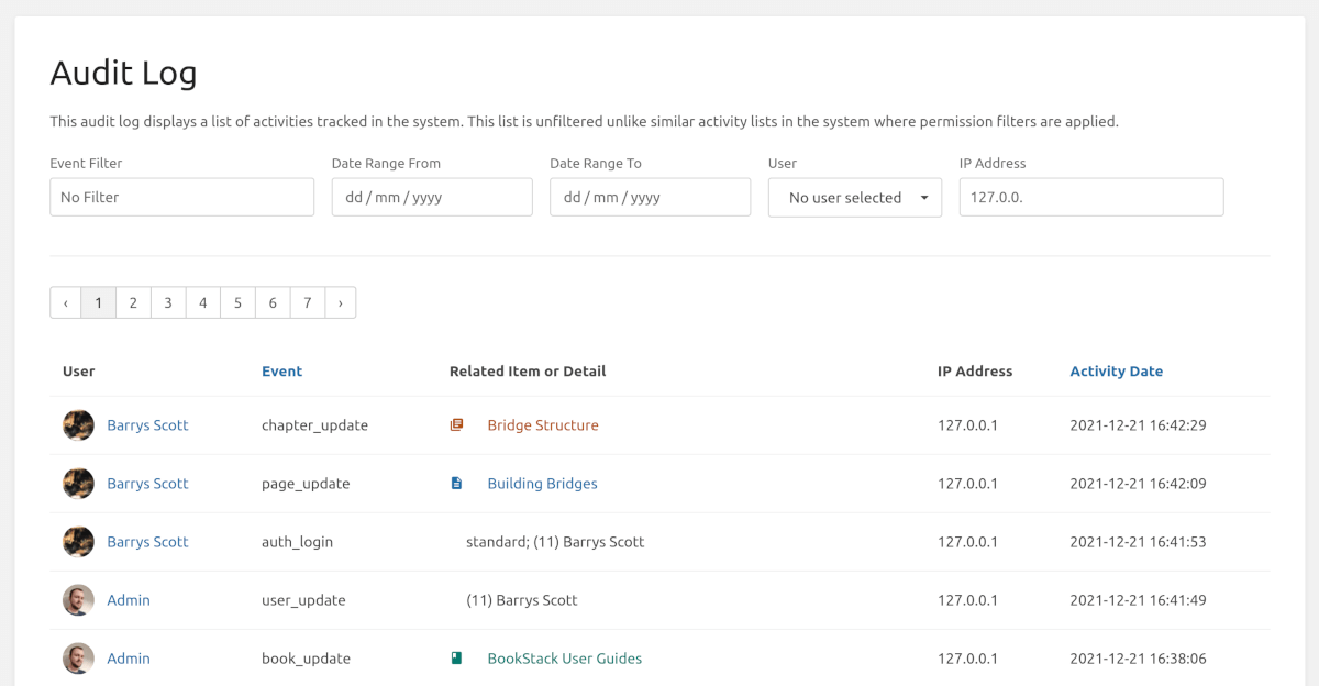 IP address search in audit log