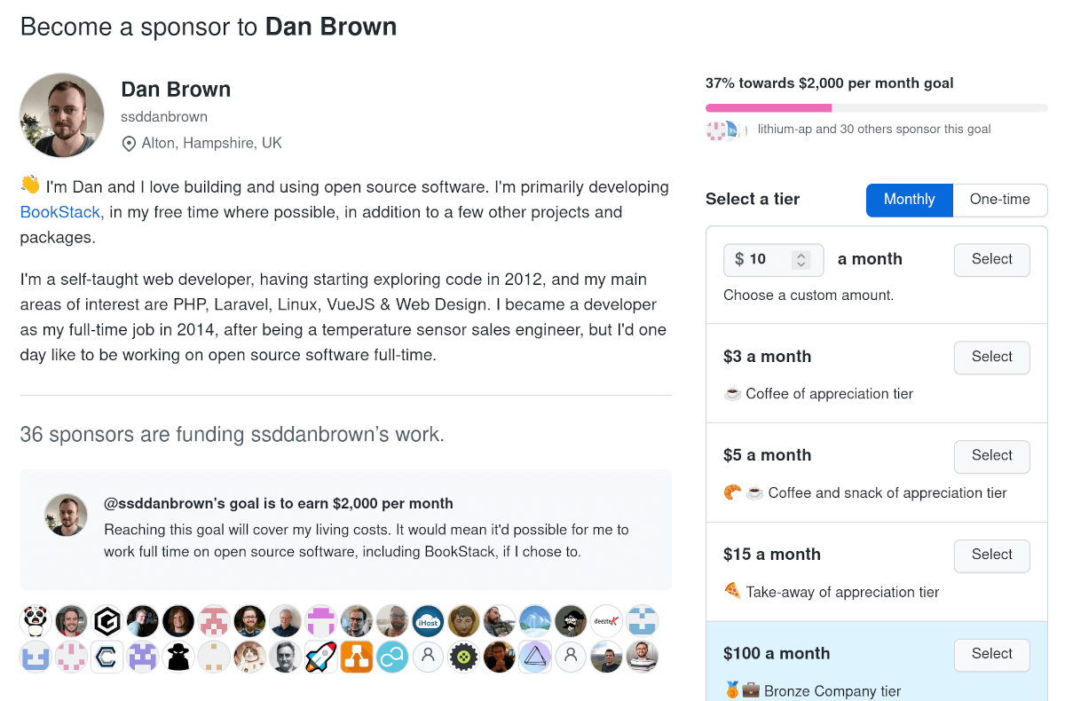 My GitHub Sponsors Profile