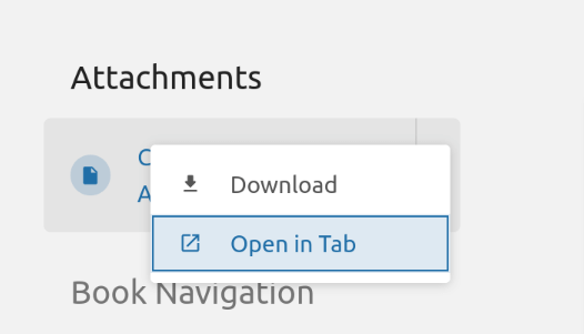 Example of a page attachment dropdown in BookStack