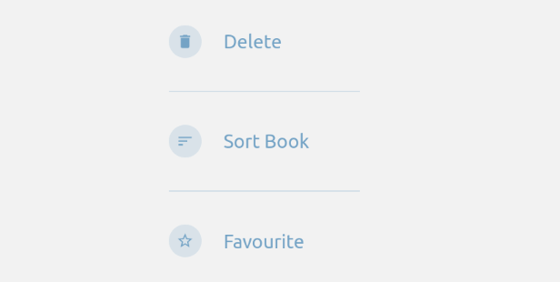 Screenshot of a &ldquo;Sort Book&rdquo; button within a list of other actions